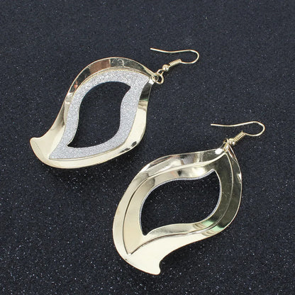 Style Earrings Geometric Hollow Frosted Earrings Simple Fashion Wild Earrings Wholesale Nihaojewelry