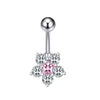 Style Fashion Flower Belly Button Ring Wholesale Threecolor Zircon Optional Hot Fivestar Wholesale Supply