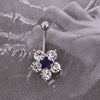 Style Fashion Flower Belly Button Ring Wholesale Threecolor Zircon Optional Hot Fivestar Wholesale Supply