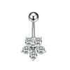 Style Fashion Flower Belly Button Ring Wholesale Threecolor Zircon Optional Hot Fivestar Wholesale Supply