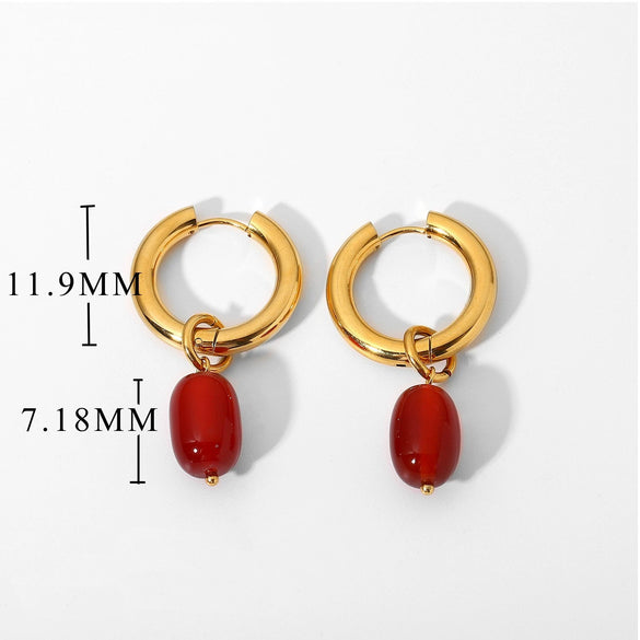 Style Turquoise Irregular Baroque Pearl Pendant Earrings With Natural Stone Element And Copper Setting