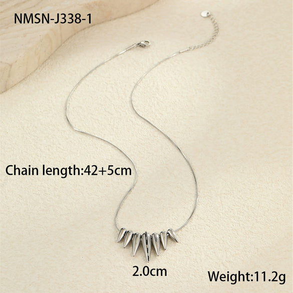 Stylish Geometric Bullet Stainless Steel Necklace With Electroplating For Women