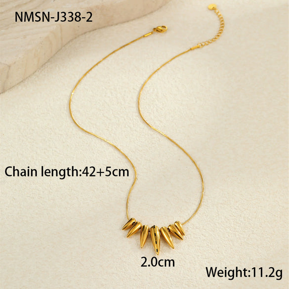 Stylish Geometric Bullet Stainless Steel Necklace With Electroplating For Women