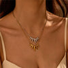 Stylish Geometric Bullet Stainless Steel Necklace With Electroplating For Women