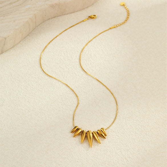 Stylish Geometric Bullet Stainless Steel Necklace With Electroplating For Women