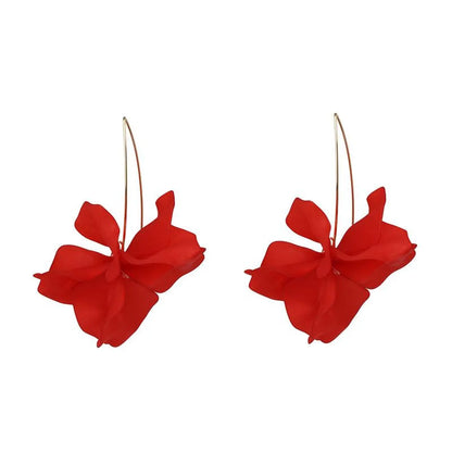 Flower Diamond Alloy No Inlaid Earrings Ear Studs