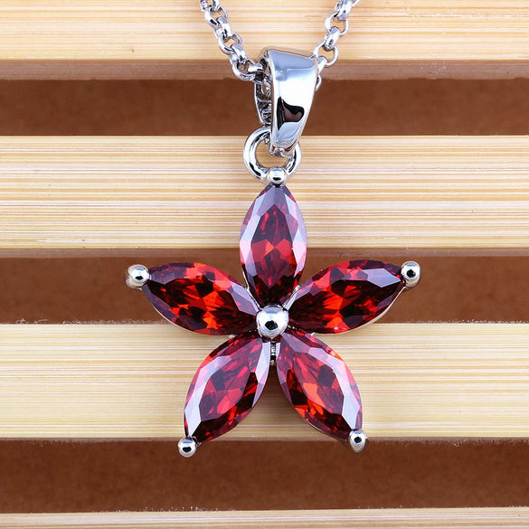 Summer Flower Pendant Copper Inlaid Aaa Zircon Natural Hot Selling Jewelry Platinum Plated