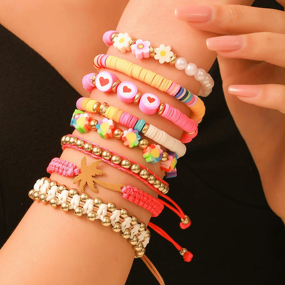 Summer Beach Bracelet Soft Clay Handmade Geometric Design