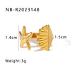 Summer Beach Vacation Starfishshaped Shell Ring Jewelry Stainless Steel Geometric Style 18K Furnace Vacuum Plated Unisex