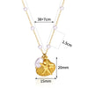 Summer Beach Wind Stainless Steel Starfish Pendant Necklace With Cross Chain Electroplating Treatment