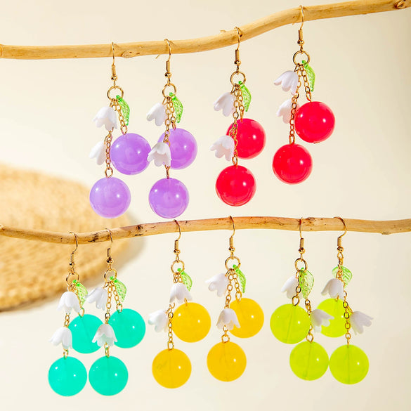 Summer Colorful Sweet Cute Handmade Acrylic Resin Geometric Earrings For Women