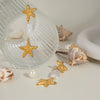 Summer Fresh Starfish Pearl Earrings For Women Stainless Steel With Pvd Furnace Vacuum Real Gold Plating