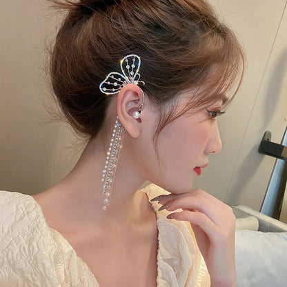 Summer Long Alloy Ear Clips Butterfly Wholesale