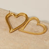 Summer New Exaggerated Loveshaped Stainless Steel Earrings For Women With Electroplating