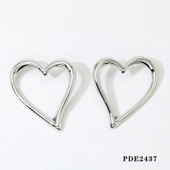 Summer New Exaggerated Loveshaped Stainless Steel Earrings For Women With Electroplating