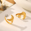 Summer New Star Moon Geometric Ring Titanium Steel Non Fading Electroplated Women's Fashion Ring