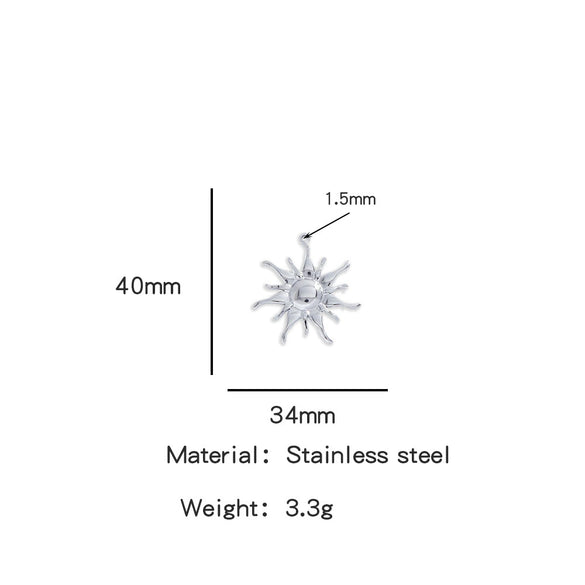 Summer New Sunflower Pendant Stainless Steel Electroplated Jewelry Accessories