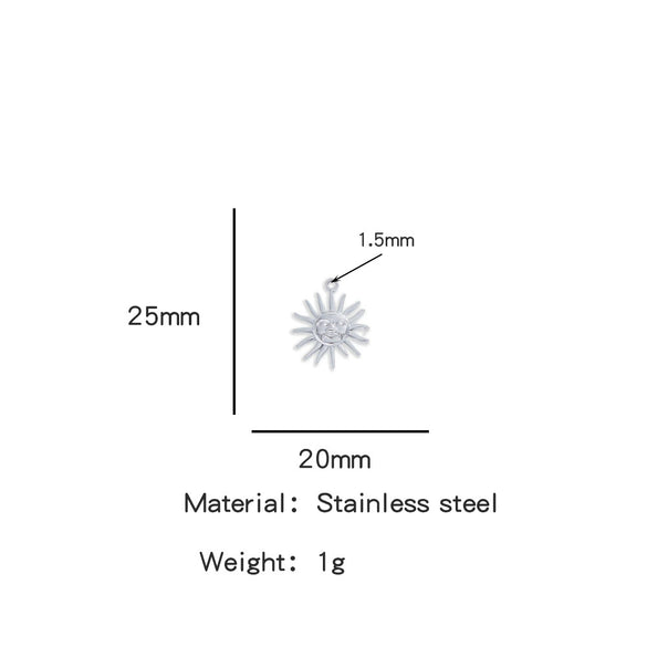 Summer New Sunflower Pendant Stainless Steel Electroplated Jewelry Accessories