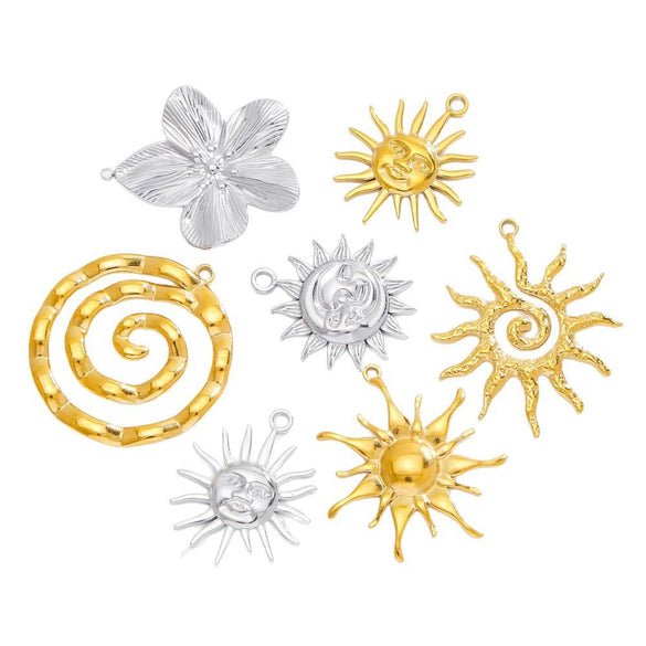 Summer New Sunflower Pendant Stainless Steel Electroplated Jewelry Accessories