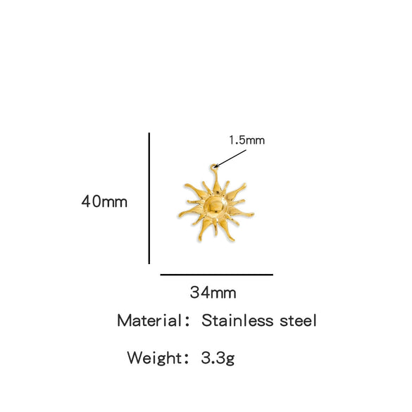 Summer New Sunflower Pendant Stainless Steel Electroplated Jewelry Accessories