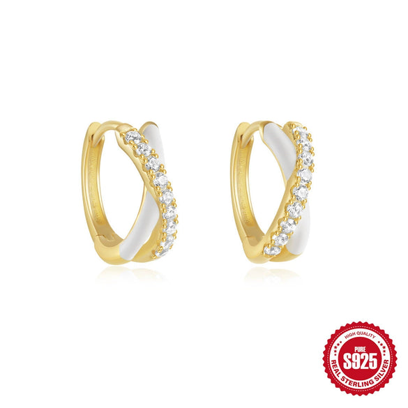 Summer New Women's Girl Style Oil Drop Bowknot S925 Sterling Silver Earrings With Geometric Pattern And Inlaid Zircon