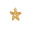 Summer Ocean Resort Style Stainless Steel Earrings With Starfish Texture Inlaid With Zircon Pearl And Star Shape Electroplated Design For Women