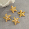 Summer Ocean Resort Style Stainless Steel Earrings With Starfish Texture Inlaid With Zircon Pearl And Star Shape Electroplated Design For Women
