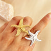 Summer Ocean Series Stainless Steel Ring Earrings Necklace With Heart Shape Pattern And Electroplating For Women