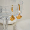 Summer Pearl Shell Pendant Earrings Light Luxury Fashion Ocean Elements High End Stainless Steel Earrings