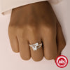 Summer S925 Sterling Silver Double Layer Butterfly Open Dropshaped Zircon Fashion Ring For Women