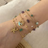 Summer Shell Starfish Bracelet Natural Stone Stainless Steel Jewelry Electroplating For Women
