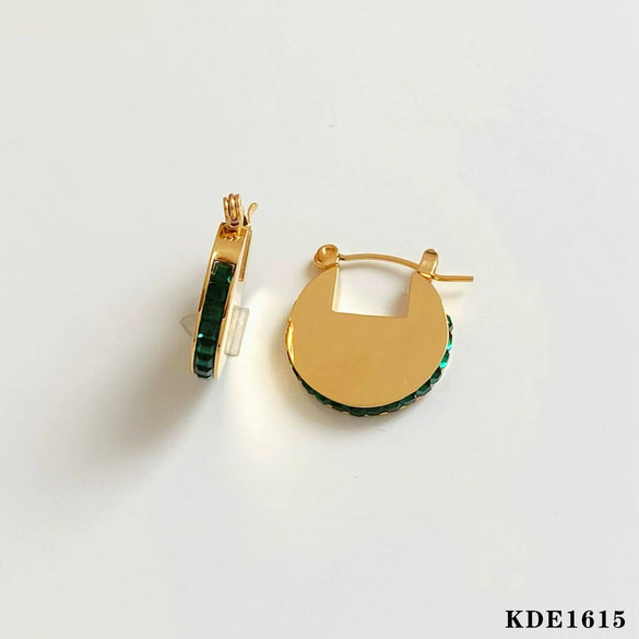 Summer Simple Niche Style Stainless Steel Earrings With Geometric Diamond Design And Electroplating Process