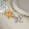 Summer Starfish Pearl Ring For Women Fashionable Exaggerated Niche Design Stainless Steel Jewelry With Pvd Furnace Vacuum Real Gold Plating