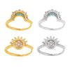 Sun And Moon Zircon Geometric Ultrafine Opening Adjustment Titanium Steel Ring For Women With Electroplating