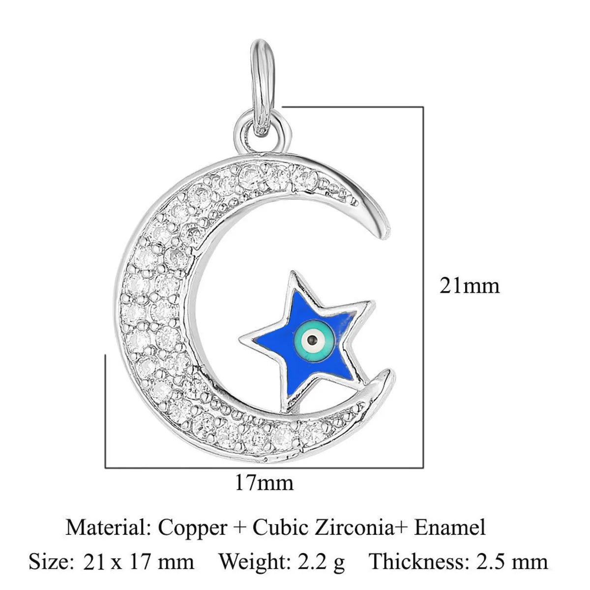 1 Piece Copper Zircon 18K Gold Plated Sun Rainbow Star