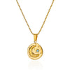 Sunflower Stainless Steel Geometric Round Unisex Necklace With Electroplating