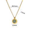 Sunflower Stainless Steel Geometric Round Unisex Necklace With Electroplating