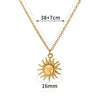 Sunflower Stainless Steel Geometric Round Unisex Necklace With Electroplating