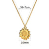 Sunflower Stainless Steel Geometric Round Unisex Necklace With Electroplating