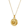Sunflower Stainless Steel Geometric Round Unisex Necklace With Electroplating