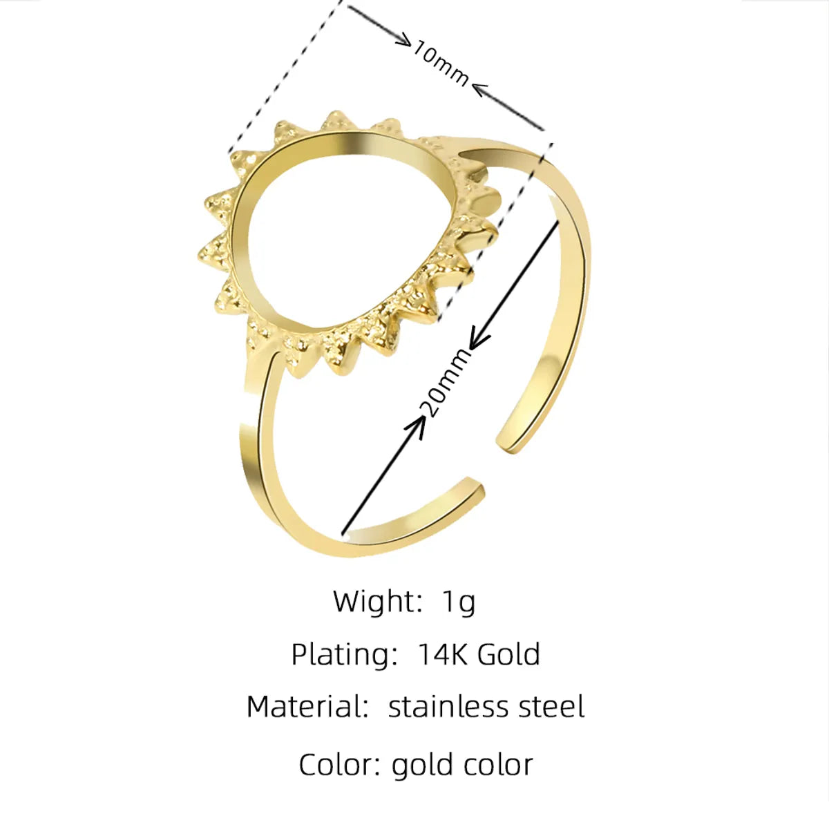 Wholesale Jewelry Fashion Geometric 304 Stainless Steel 18K Gold Plated Plating