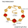 Super Shiny Imported Czech Glass Bracelet In Fashion Style With Geometric Shape Made Of Stainless Steel And 18K Real Gold Plated By Electroplating