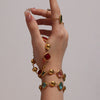 Super Shiny Imported Czech Glass Bracelet In Fashion Style With Geometric Shape Made Of Stainless Steel And 18K Real Gold Plated By Electroplating
