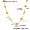 Super Shiny Imported Glass Necklace With Stainless Steel And Titanium Steel Geometric Pattern Electroplating Light Luxury Style For Women