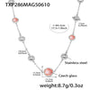 Super Shiny Imported Glass Necklace With Stainless Steel And Titanium Steel Geometric Pattern Electroplating Light Luxury Style For Women