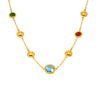 Super Shiny Imported Glass Necklace With Stainless Steel And Titanium Steel Geometric Pattern Electroplating Light Luxury Style For Women