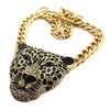 Sweater Chain Accessories Alloy Bone Chain With Leopard Head Animal Pattern Knitted Necklace For Halloween Hiphop Style