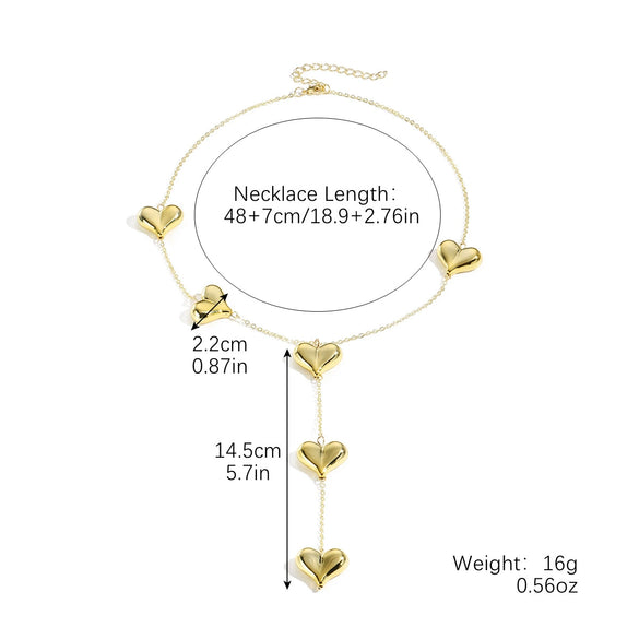 Sweater Chain Accessories Zinc Alloy Heart Shape Tassel Electroplated