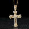 Sweater Chain Exaggerated Design Zircon Cross Copper Ochain Hiphop Style Electroplating