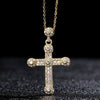 Sweater Chain Exaggerated Design Zircon Cross Copper Ochain Hiphop Style Electroplating